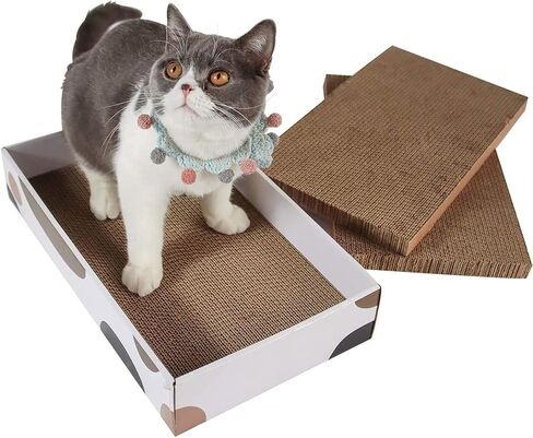 ComSaf Large Cat Scratcher Bed with Cat Scratching Mat, Scratch Lounge Cat Bed with Durable Sisal Cat Scratch Mat, Cat Lounger Cat Couch Bed with Cat Toy Ball Track Interactive, Protect Furniture in Saudi Arabia