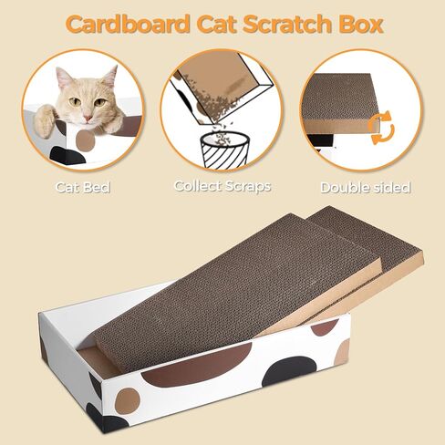 ComSaf Large Cat Scratcher Bed with Cat Scratching Mat, Scratch Lounge Cat Bed with Durable Sisal Cat Scratch Mat, Cat Lounger Cat Couch Bed with Cat Toy Ball Track Interactive, Protect Furniture in Saudi Arabia