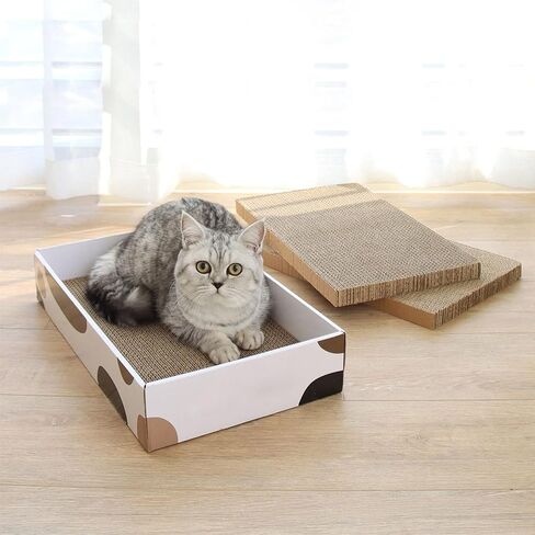 ComSaf Large Cat Scratcher Bed with Cat Scratching Mat, Scratch Lounge Cat Bed with Durable Sisal Cat Scratch Mat, Cat Lounger Cat Couch Bed with Cat Toy Ball Track Interactive, Protect Furniture in Saudi Arabia