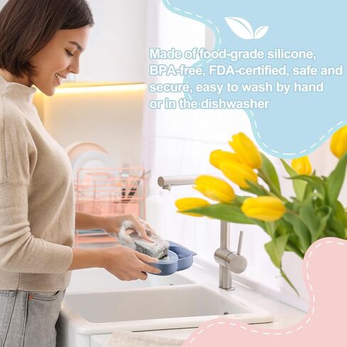 4 Pcs Suction Plates for Baby Placemat Silicone Baby Plates Divided Plates for Kids Toddlers Food Dishes Dinnerware Microwave Dishwasher Friendly, 4 Colors in Saudi Arabia