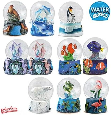 Deluxebase Water Globe - Seal from Snow Globe Animal Decor with Seal Figurines. Glass Glitter Globe with Resin Figurines and Molded Base. Great Home Decorations, Novelty Decor and Seal Gifts. in Kuwait