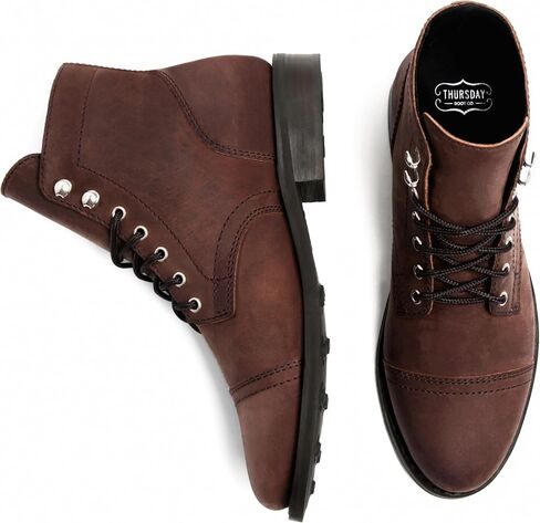 حذاء برقبة طويلة للسيدات من شركة Thursday Boot Company بمقدمة كاب كابتن للكاحل in Kuwait