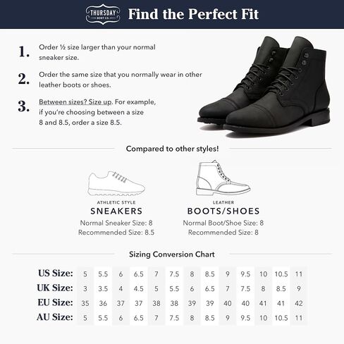 حذاء برقبة طويلة للسيدات من شركة Thursday Boot Company بمقدمة كاب كابتن للكاحل in Kuwait