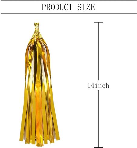 MerryNine Tissue Tassels Garlands, 40PCS Tassels, 19.5 ft Long Tassels, for Halloween, Mother's Day,Wedding, Baby Shower, Event & Party Supplies Decoration (Gold/Silver/Black/White Set) in Saudi Arabia