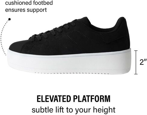 J. Adams Hero Platform Sneakers for Women - Casual Lace Up Fashion Tennis Shoes in Kuwait