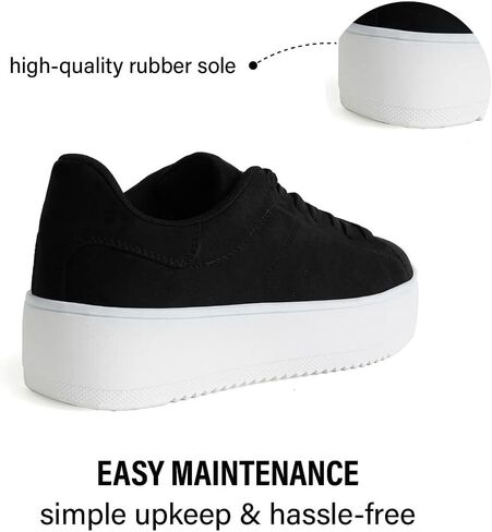 J. Adams Hero Platform Sneakers for Women - Casual Lace Up Fashion Tennis Shoes in Kuwait