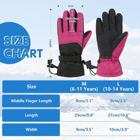Century Star Kids Waterproof Gloves Snow Gloves Warm Winter Gloves for Kids Boys Girls Ski Gloves Sport Mittens in Kuwait