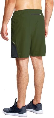 BALEAF Men's 7" Running Shorts with Mesh Liner Zipper Pocket for Athletic Workout Gym in Kuwait