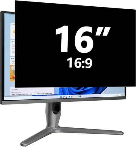 مرشح شاشة خصوصية للكمبيوتر مقاس 16 بوصة لشاشة سطح المكتب المربعة بنسبة عرض إلى ارتفاع 16:9 - مضاد للوهج - يحجب 96% من الأشعة فوق البنفسجية - مضاد للخدش in Kuwait