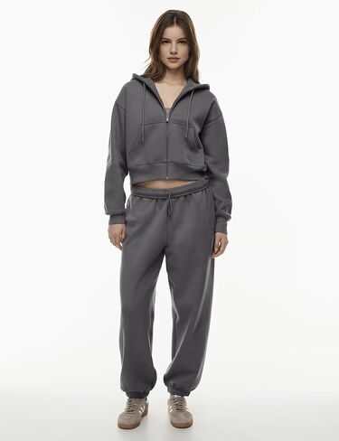 PUWEI Women's Casual Zip Up Drawstring Cropped Hoodie Hooded Crop Jacket Top with Pockets in Kuwait