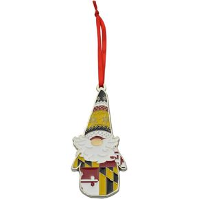Maryland Flag State Shaped Metal Christmas Ornament