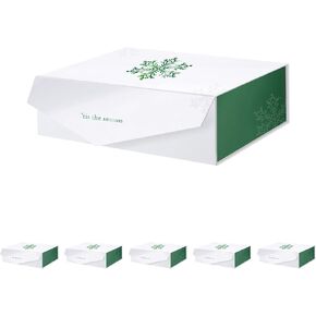 6 صناديق هدايا من PACKHOME مقاس 13.5 × 9 × 4.1 بوصة، وصناديق هدايا كبيرة مع أغطية، وصناديق اقتراح وصيفة العروس، وصناديق هدايا قوية، وصناديق هدايا قابلة للطي مع إغلاق مغناطيسي (ذهبي لامع)