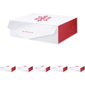 PACKHOME 6 Gift Boxes 13.5x9x4.1 Inches, Large Gift Boxes with Lids, Bridesmaid Proposal Boxes, Sturdy Gift Boxes, Collapsible Gift Boxes with Magnetic Closure (Glossy Gold)