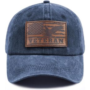 American Flag Veteran Hats for Women Men, Adjustable Cotton Veterans Day Baseball Cap