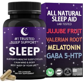 Natural Sleep Aid for Adults │Best Sleep of Your Life │Valerian Root │GABA │5-HTP │Melatonin │120 Non-Habit Forming Capsules │Lab Tested