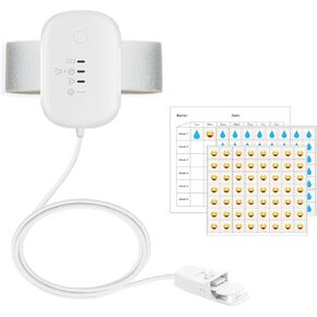 Bed Wetting Alarm for Kids, USB Rechargeable, Pee Alarms with Loud Sound & Strong Vibration, Potty Training for Children, White