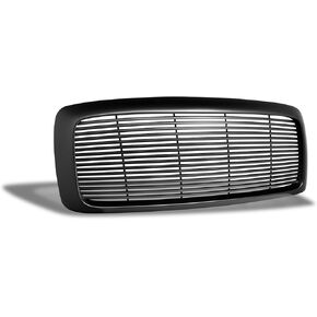 Armordillo Horizontal Style Front Grille|Compatible With 2002-2005 Dodge Ram 1500/2003-2005 Ram 2500 3500|8720929|Piano Black|Front Hood Bumper Grille