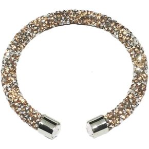 COLORFUL BLING Adjustable Glitter Rhinestone Bangle Sparkly Crystal Wedding Bridal Statement Bracelet Jewelry for Women