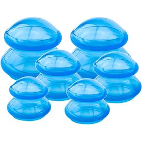 6 Pieces Cupping Therapy Set Silicone Cupping Therapy, 3 Sizes Professional Studio and Home Cupping Set, More Potent Suction, Suitable for Cellulite, Joint Pain, Myofascial Massage Blue in Saudi Arabia