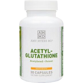Amy Myers MD Acetyl-Glutathione - Supplement for Immune System Function Support - Antioxidant Formula Aids Against Joint Discomfort - Supplement with Vitamin C & Magnesium - 30 Capsules (30 Servings)