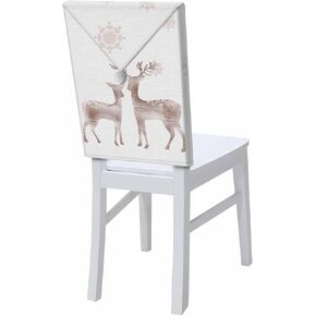 Christmas Dining Room Chair Back Covers, Merry Christmas Snowflake Polka Dot Gold White Chair Covers Kitchen Chair Slipcovers Protective Covers for Holiday Party Festival Decoration, Set of 6