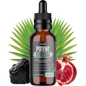 Nature's NutriWave Potent Stream Drops - Original Formula, Natural Prostate Supplements for men, bladder control supplements with Saw Palmetto - Reduce Bathroom Trips, Urinary Support - 1 Month Supply