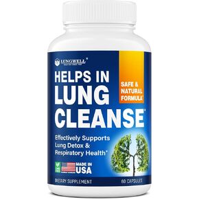 Quit Smoking Aid for Lung Cleanse & Health - Made in USA - Lung Detox with Licorice Root, Ginger, and Green Tea for Lung Support & Stress Relief - 60 Capsules