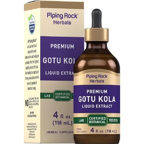 Piping Rock Gotu Kola Extract | 4 Fl Oz | Premium Liquid Herbal Supplement | Vegetarian | Alcohol Free | Non-GMO, Gluten Free