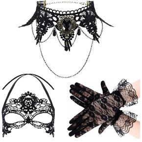 Harry and Henry Gothic Bat Choker Necklace Bracelet Earrings Set Vampire Choker Necklace Bat Jewelry Set Halloween Steampunk Witch Vampire Costume Accessories Jewelry for Women