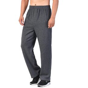 Zoulee Men's Front Zip Open-Bottom Sports Pants Sweatpants Trousers