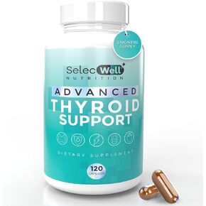 Advanced Thyroid Support Supplement with Iodine | Energy & Focus Formula Vegetarian & Non-GMO–Includes Vitamin D3, B12, Zinc, Selenium, Ashwagandha, Turmeric, Ginger, L-Tyrosine