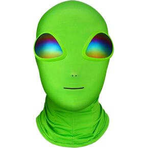 Ramede 2 Pcs Alien Mask 3D Full Face Mask Halloween Mask Cosplay Alien Glasses Halloween Party Ghost Creepy Face Costume for Adults Kids Scary Party Decoration Props