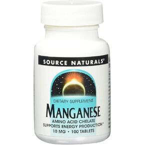 Source Naturals Manganese, Amino Acid Chelate - Supports Energy Production - 100 Tablets