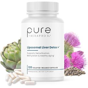 Pure Therapro Rx Liposomal Liver Detox + 120 Acid-Resistant VCaps | Soy-Free Liposomal Format Containing Methylation Nutrient Cofactors | Supports Liver Detox and Cleansing | Vegan