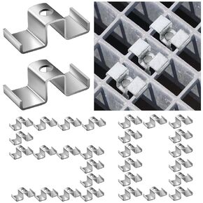 50 Pcs Grating Clip Saddle Clip Galvanized Carbon Steel for Screw Size 1/4 Inch for Industrial Flooring Drainage Systems Mezzanines Walkways Stair Treads