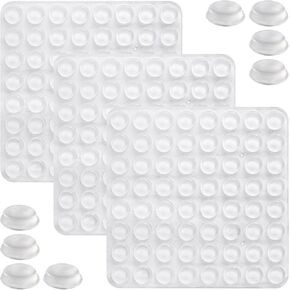 OIIKI 200 PCS Cabinet Door Bumper, 1/2 in Round Rubber Pads Self Adhesive, Clear Bumpers for Kitchen Cabinets, Drawers, Cutting Boards, Cupboard Door Bumpers