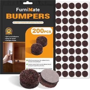 Felt Cabinet Door Bumpers-Small Felt Pads for Cabinet Doors, Cabinet Bumpers Felt, 3/8" Diameter 100PCS, 5mm Thick Self Adhesive Brown