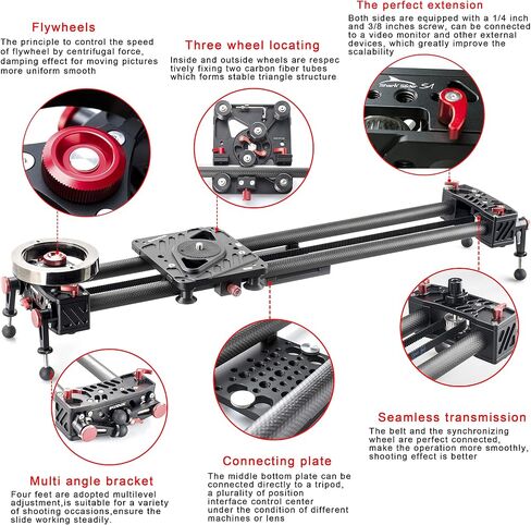 IFOOTAGE Camera Slider Track Aluminum 16.6'' Dolly Rail Video Stabilizer Professional for DSLR Camera DV Video Camcorder Film Photography - Shark Slider Nano (N1-B) in Saudi Arabia