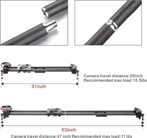 IFOOTAGE Camera Slider Track Aluminum 16.6'' Dolly Rail Video Stabilizer Professional for DSLR Camera DV Video Camcorder Film Photography - Shark Slider Nano (N1-B) in Saudi Arabia