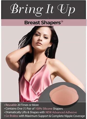 Bring It Up Push Up Sticky Bra, Breast Lifters, Breast Shaper, Adhesive Bra, Nipple Cover, Pasty, Cup Size C and D, Clear in Kuwait