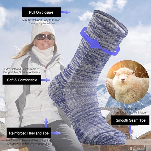 جوارب دائرية للسيدات من صوف ميرينو للمشي لمسافات طويلة في الهواء الطلق من Ortis للنساء in Kuwait