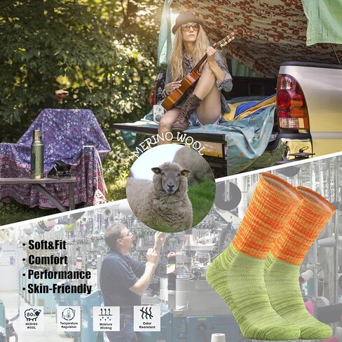 جوارب دائرية للسيدات من صوف ميرينو للمشي لمسافات طويلة في الهواء الطلق من Ortis للنساء in Kuwait