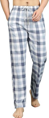 HomyComy Men's Pajama Pants Soft Sleep Pants Pajama Bottoms Cotton Lounge Pants with Pockets in Kuwait