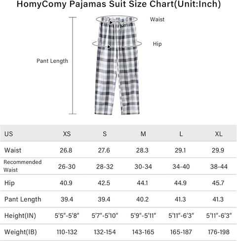 HomyComy Men's Pajama Pants Soft Sleep Pants Pajama Bottoms Cotton Lounge Pants with Pockets in Kuwait