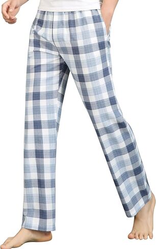 HomyComy Men's Pajama Pants Soft Sleep Pants Pajama Bottoms Cotton Lounge Pants with Pockets in Kuwait