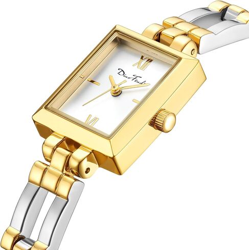 Diaofendi Small Gold Watches for Women Vintage Ladies Quartz Wrist Watches Stainless Steel Band Womens Gold Watch Luxury Bracelet Tools Included in Saudi Arabia