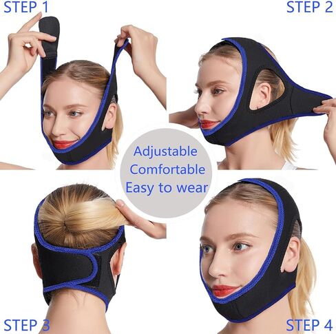 Anti Snoring Chin Strap,Chin Strap for cpap Users,Anti Snoring Devices, Sleep Aid for Men and Women，Breathable Stop Snoring Chin Strap Snoring Solution for Users to Keep Mouth Closed in Saudi Arabia