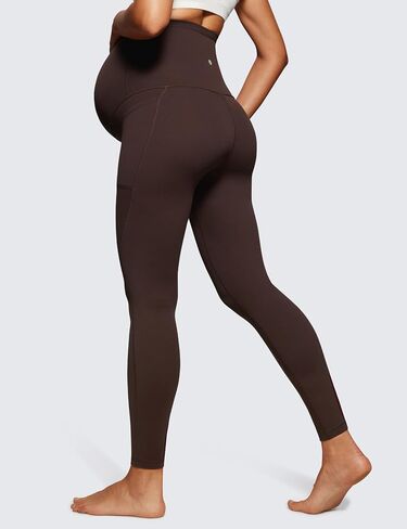بنطال CRZ YOGA النسائي Butterluxe للحمل مع جيوب فوق البطن 28 بوصة - سروال حمل يوجا نشط للتمرين الناعم in Saudi Arabia