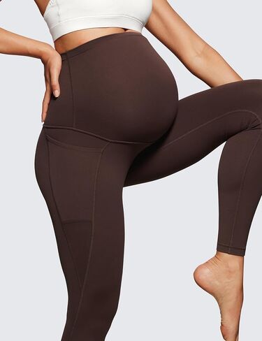 بنطال CRZ YOGA النسائي Butterluxe للحمل مع جيوب فوق البطن 28 بوصة - سروال حمل يوجا نشط للتمرين الناعم in Saudi Arabia