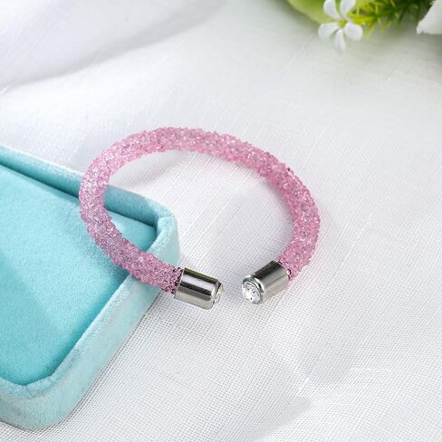 COLORFUL BLING Adjustable Glitter Rhinestone Bangle Sparkly Crystal Wedding Bridal Statement Bracelet Jewelry for Women in Saudi Arabia